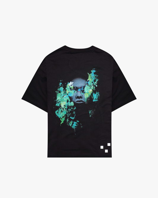 Oversized Black Tee Aisha backview